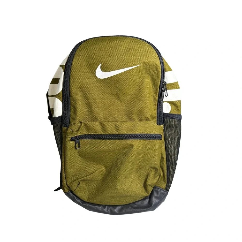 Nike Brasilia JDI Backpack Kids OS Olive Green Graphic Swoosh BA5559-395